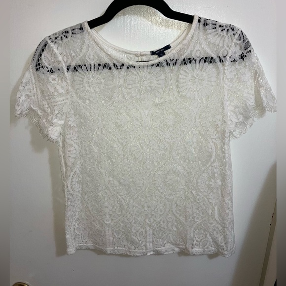 (US 4) Short-sleeved Lace Blouse - Picture 5 of 5